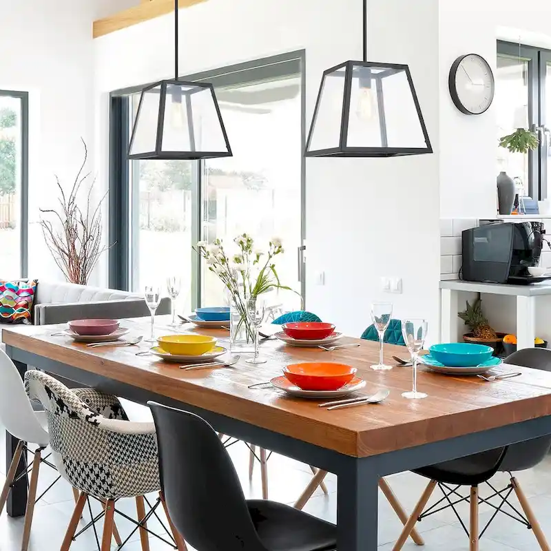 1-Light Prismatic Glass Pendant Lighting - 11.8 D4.7 W59 H (Adjustable)