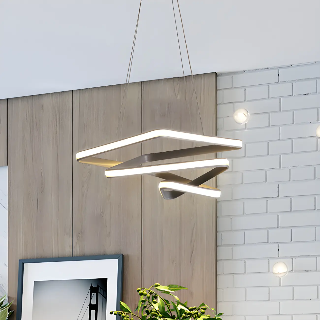 Modern LED Chandelier Light Stylish Linear Shape for Living Room
