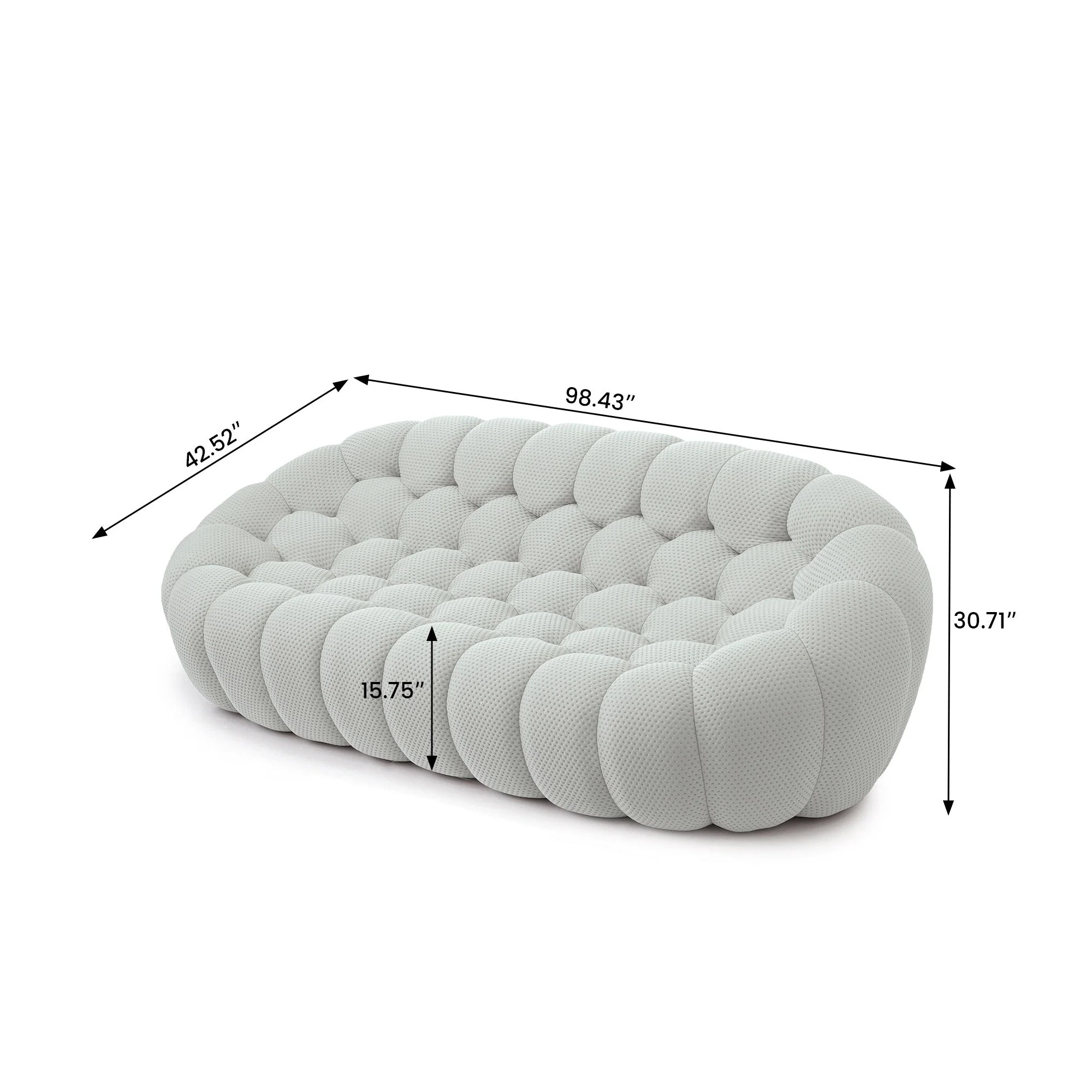 98.43'' Modern Bubble Sofa 3D Honeycomb Shape Lazy Sofa Couch