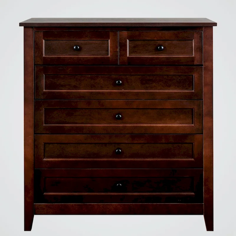 Solid Wood Spray-painted 6 Drawer Chest