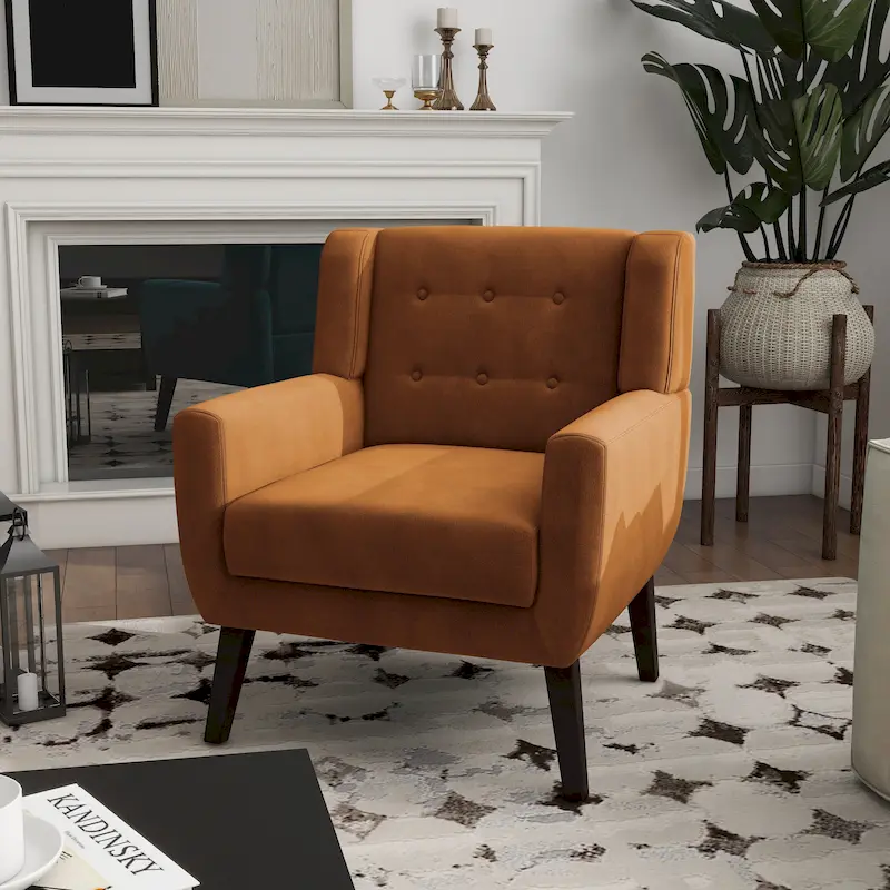 Velvet Accent Chair Living Room Upholstered Armchair