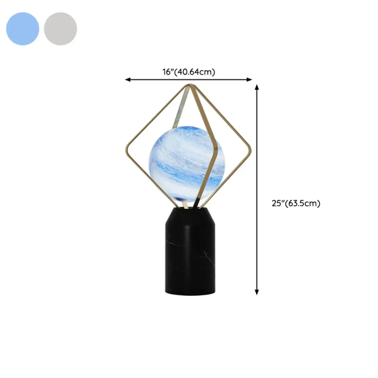 Elegant Plug-In Globe Stone and Glass LED Table Lamp