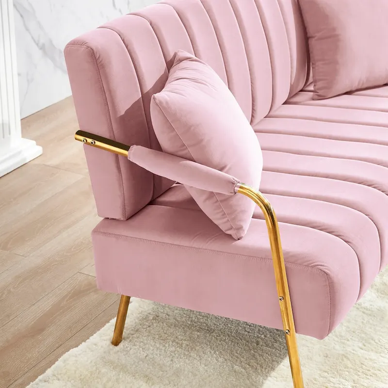 Ouyessir Upholstered Loveseat, Tufted Back Couch, Accent Armchair with 2 Pillows