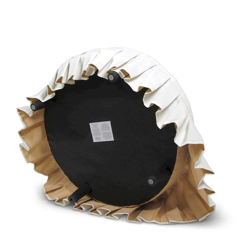 Gracewood Hollow Baruti Tufted Cocktail Ottoman with Pleated Skirt