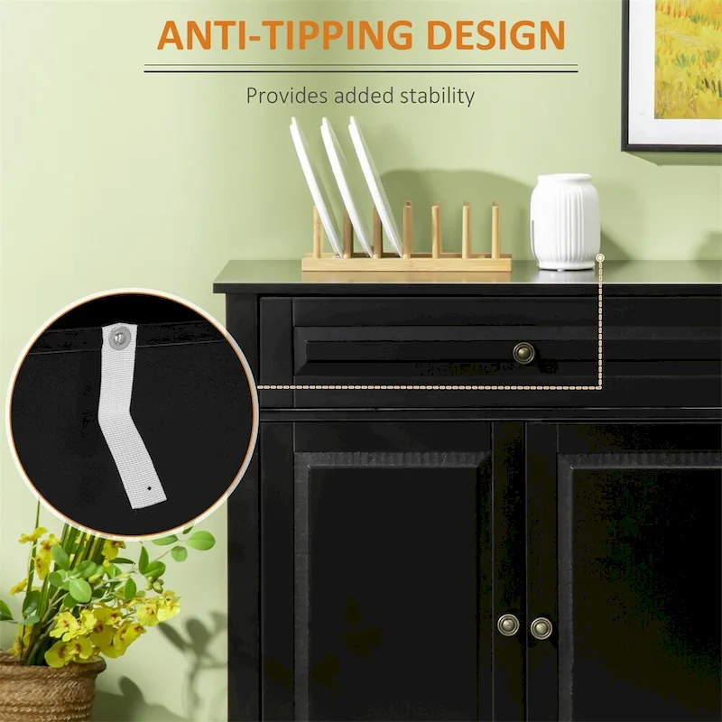 Modern Kitchen Buffet Cabinet with 2 Drawers and Adjustable Shelves