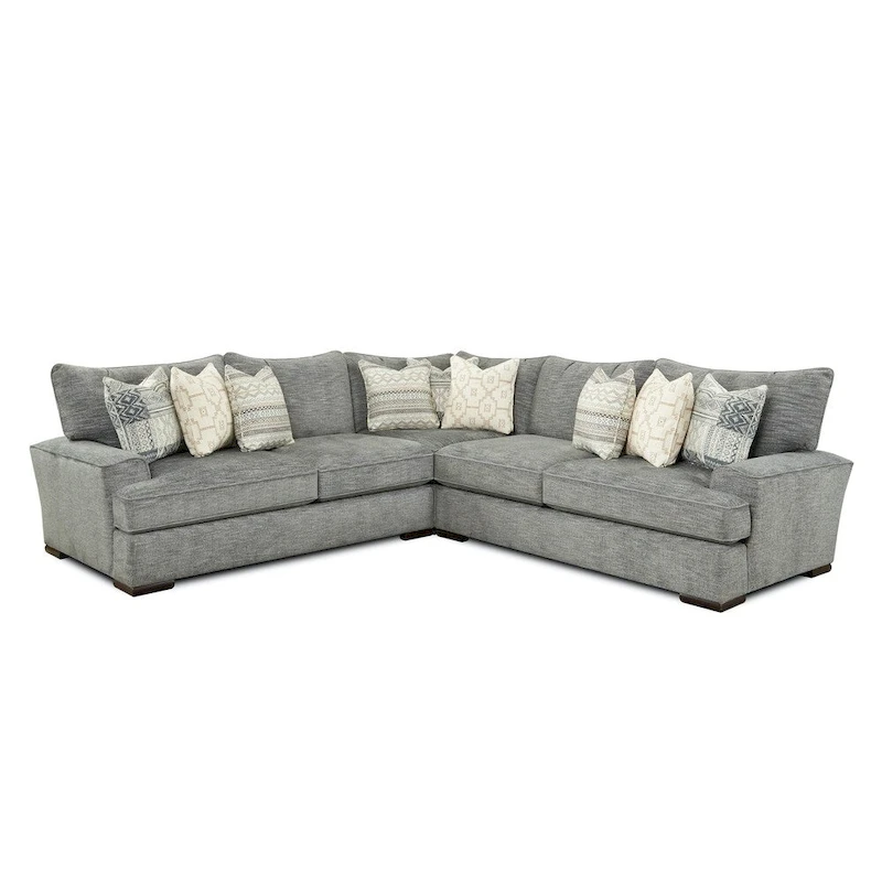 Transitional Handwoven Slate Stationary Sectional