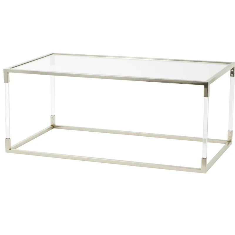 Acrylic Coffee Table – Clear / Gold, Contemporary Style, Single