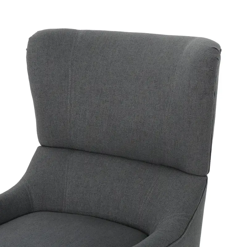 Charcoal 27 High Back Accent Chair with Wing Back and Birch Legs