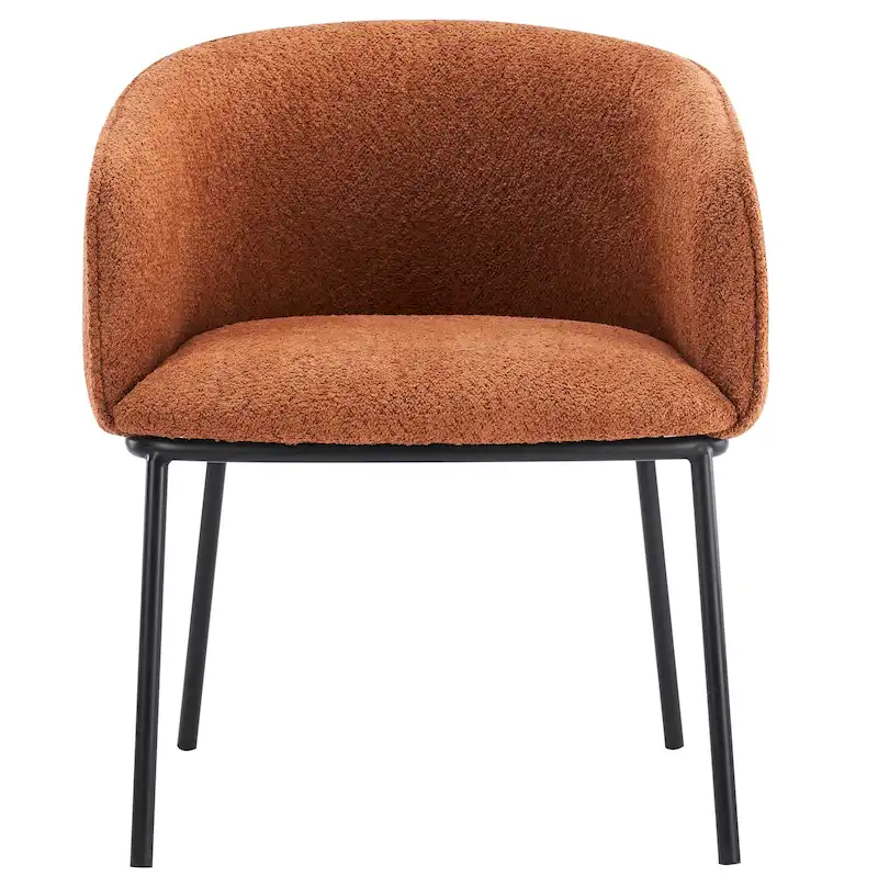 Set of 1 Boucle Upholstered Accent Barrel Armchair