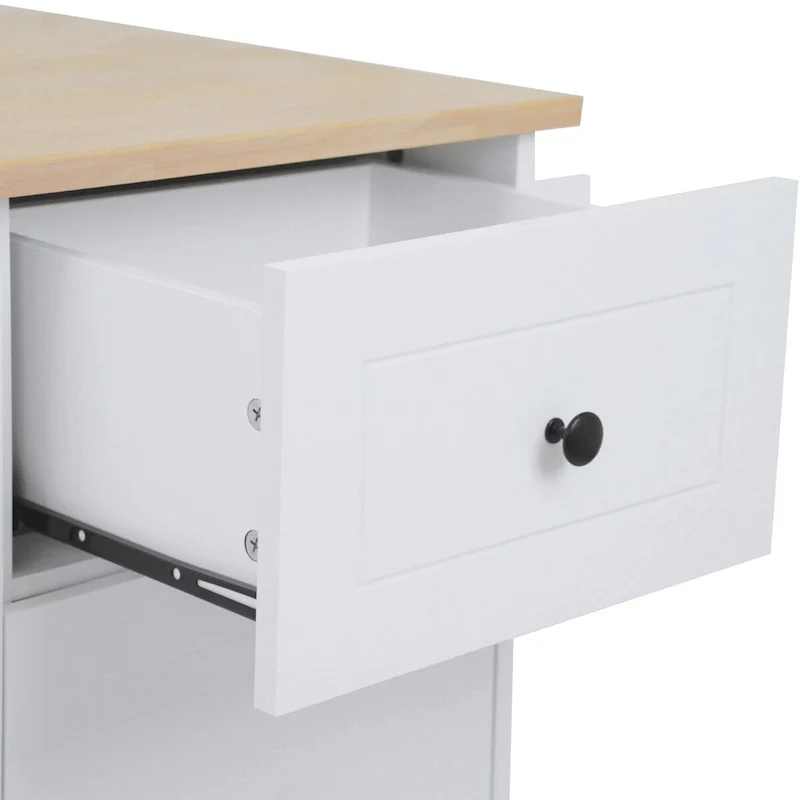 Kitchen Island with Drop Leaf,with Spice Rack, Towel Rack