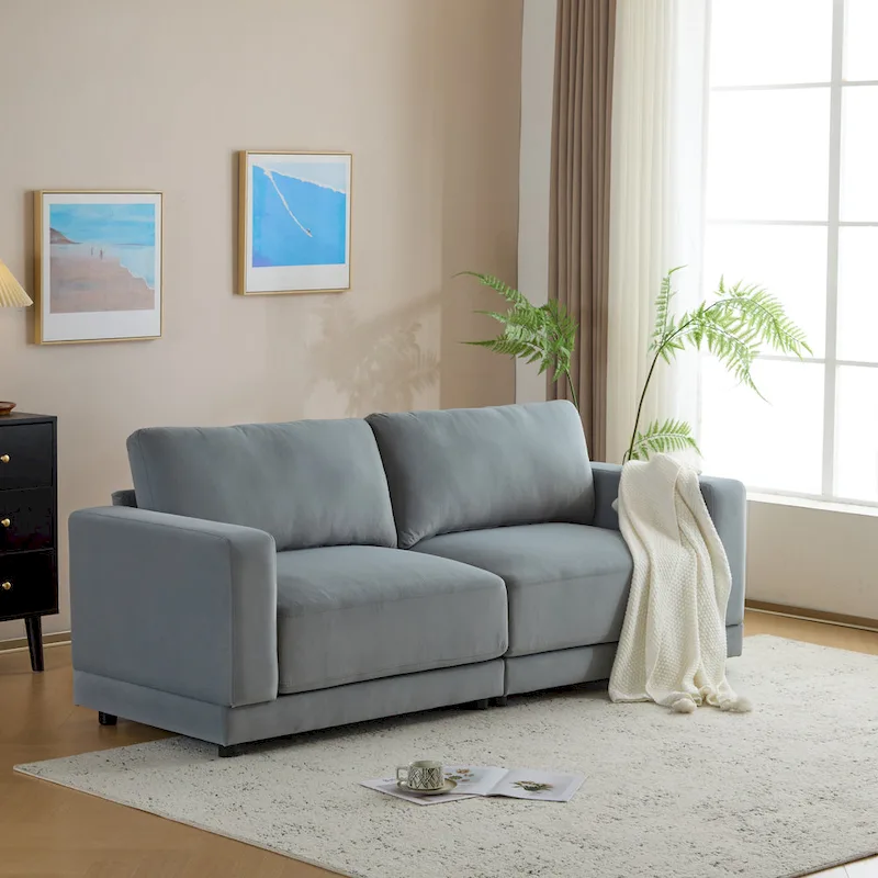 Christopher Knight Home - Grace 81 Modern Upholstery Sofa Loveseat with Square Arms