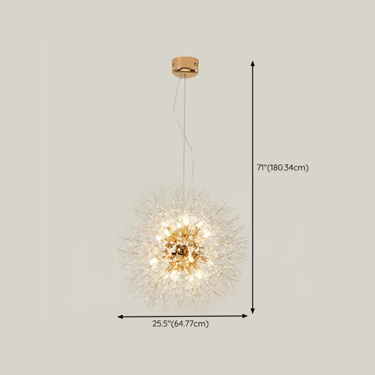 Luxury Crystal Chandelier Starburst with Flexible Length