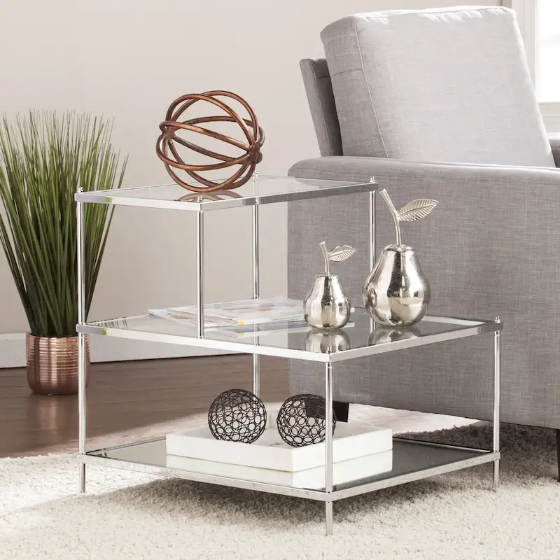 SEI Furniture Grant Glam Mirrored Side Table