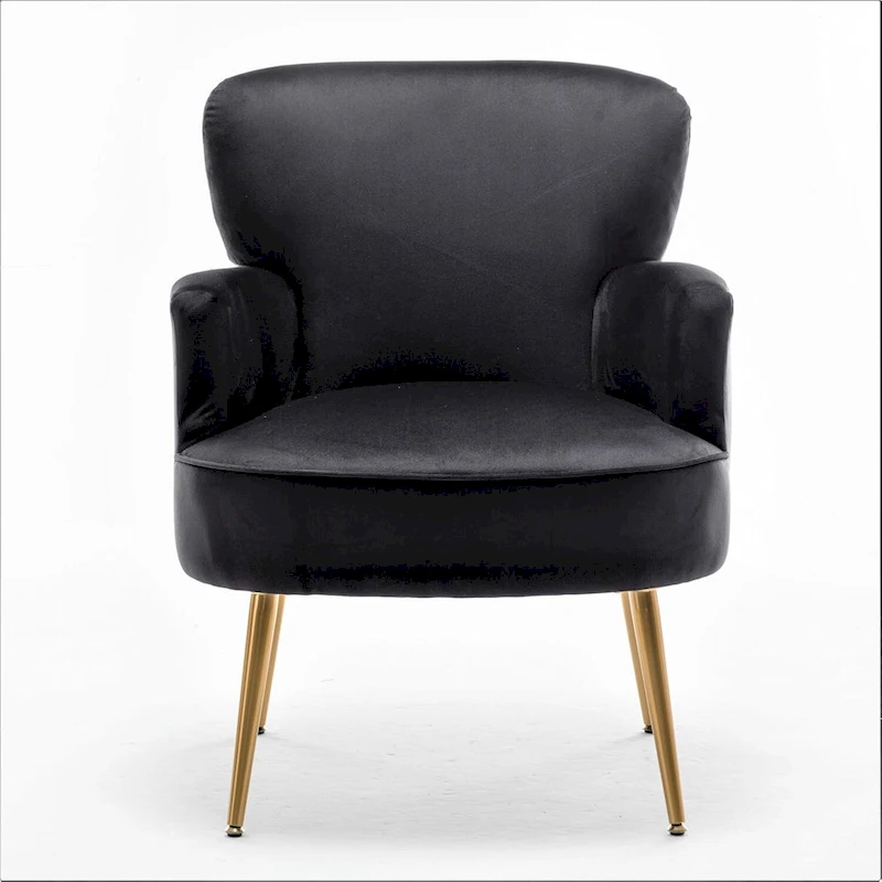 US Pride Furniture Trendy Velvet Accent Chair with Gold Metal Legs Upholstered Armchair