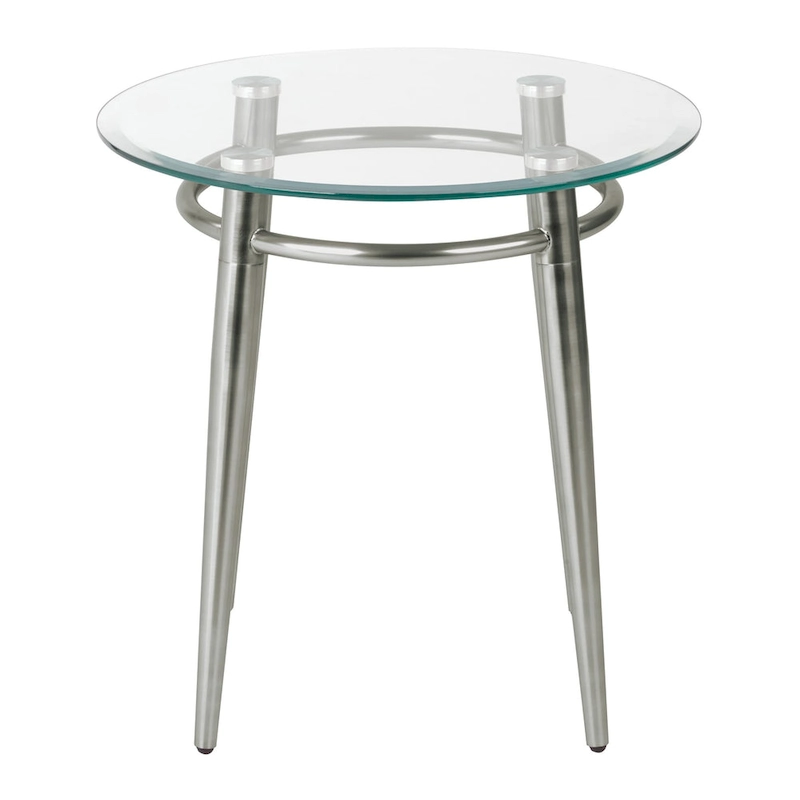 Mid Century Brooklyn Round Top Glass End Table