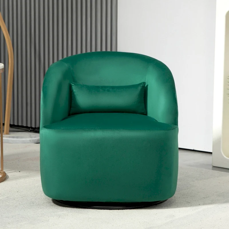 Modern Velvet Upholstered Swivel Accent Chair