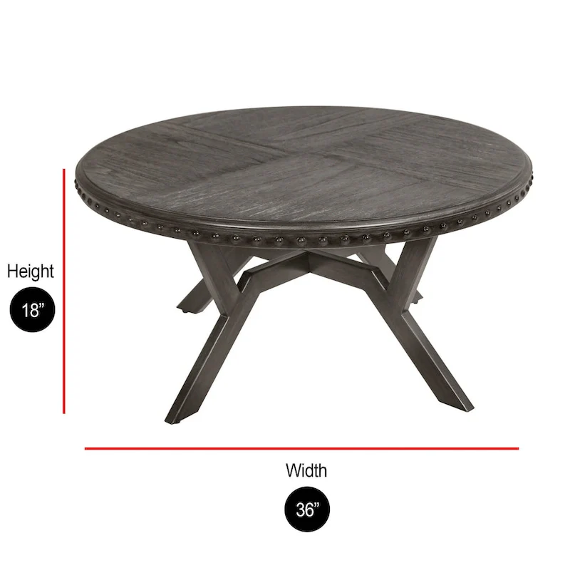 Steve Silver Avilla Grey Wood and Metal Industrial Coffee Table