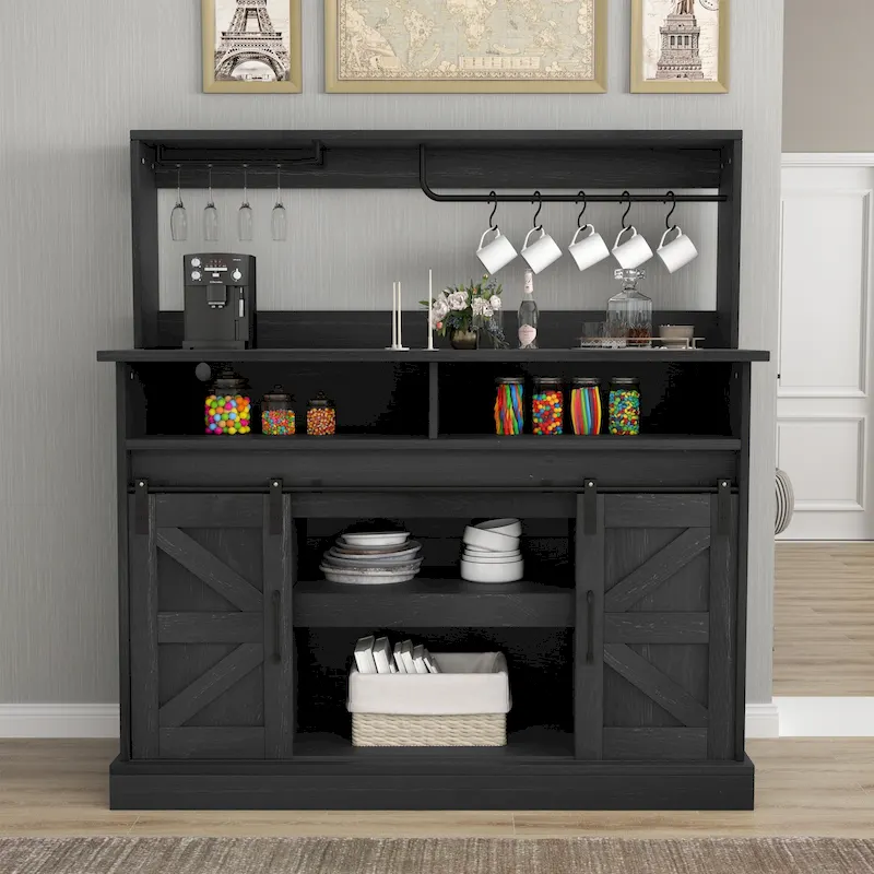Farmhouse Coffee Bar Cabinet - 15.1D x 47.2W x 51.5H