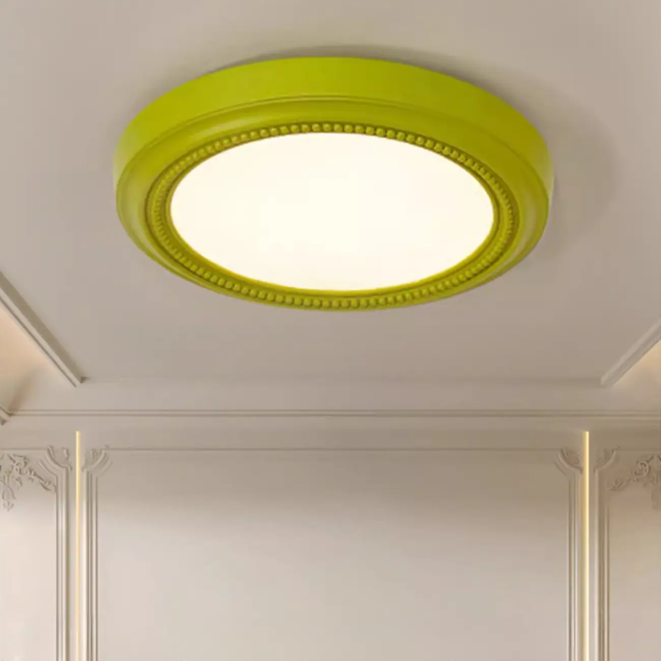Elegant White Round Dimmable Flush Mount LED Ceiling Light