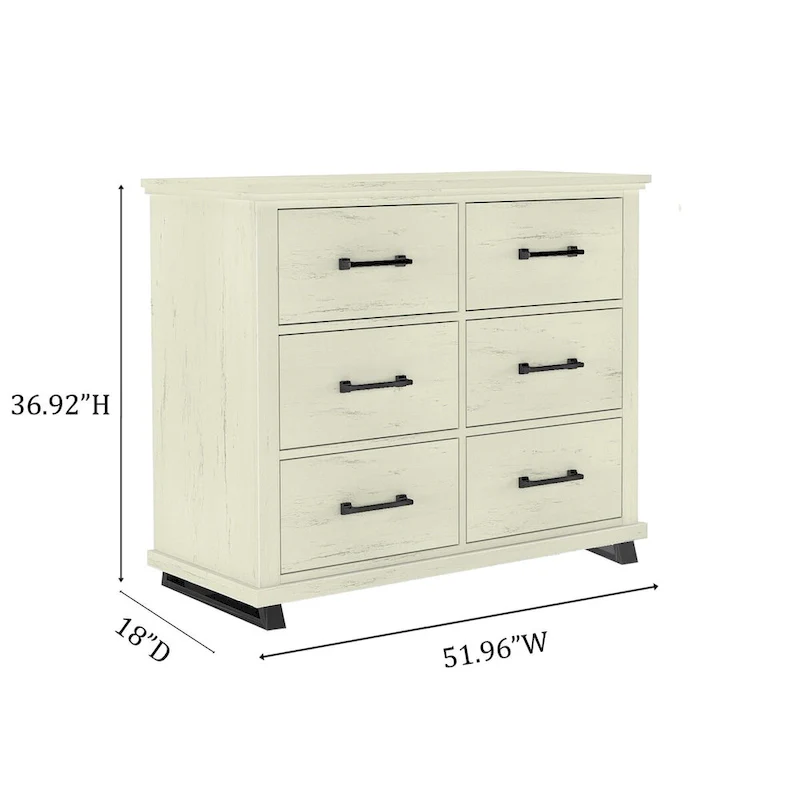 Spacious and Stylish 52 Extra-Wide 6-Drawer Dresser