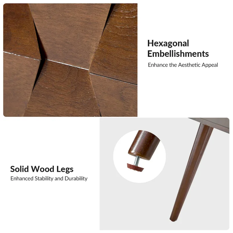 Julian Mid-century  End Table with Charging Station by