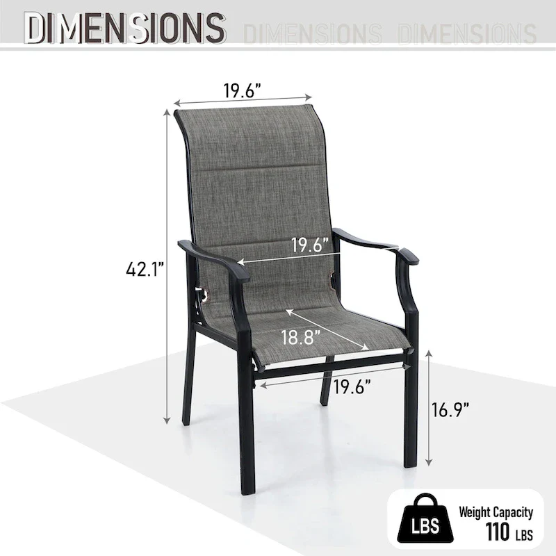 MAISON ARTS Patio Dining Chairs Set of 2
