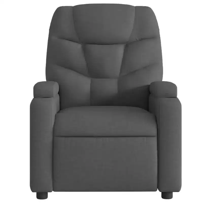 vidaXL Dark Gray Fabric Recliner Chair - 6-Point Vibration Massage, Adjustable Backrest & Footrest - Gray