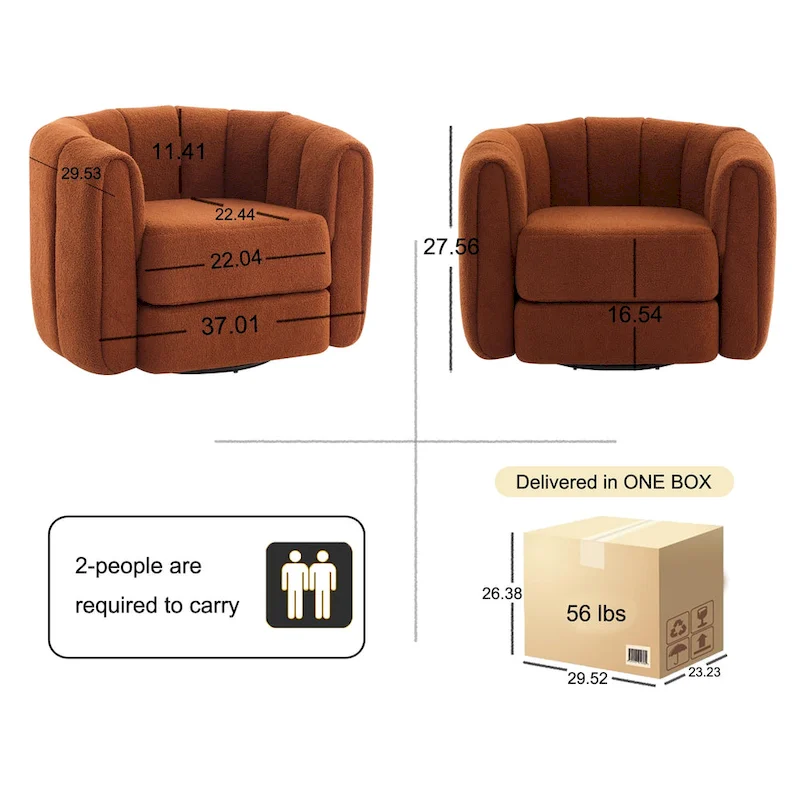 Modern Upholstered Swivel Accent Barrel Chair