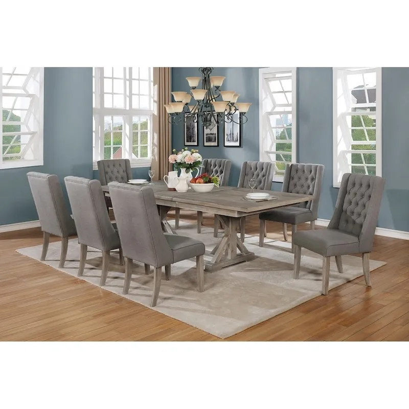 Best Quality Furniture 9-Piece Dining Set with a 18 inch Leaf