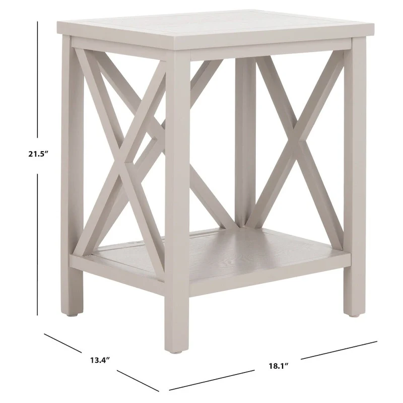 SAFAVIEH Yasumi White Cross Back End Table - 18.1 x 13.4 x 21.5 - 18Wx13Dx22H