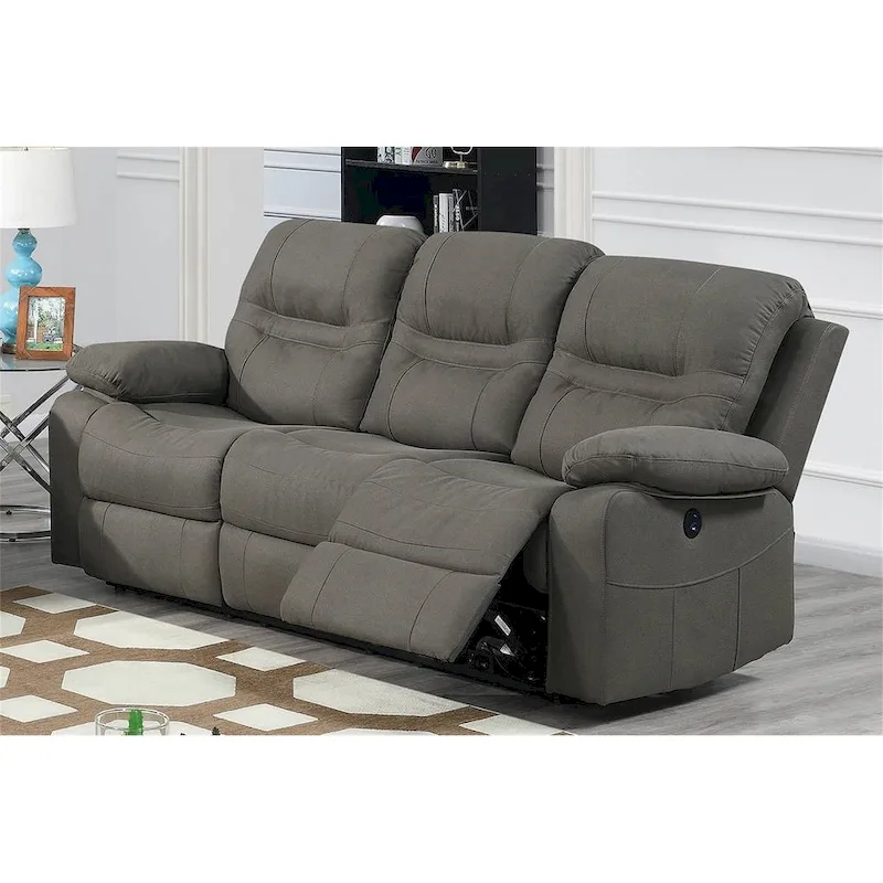 Breathable Leatherette Power Sofa