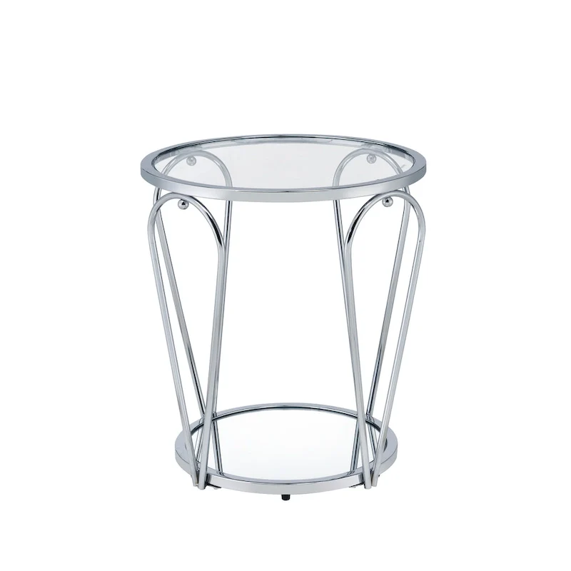 20-inch Glass Top 1-Shelf End Table