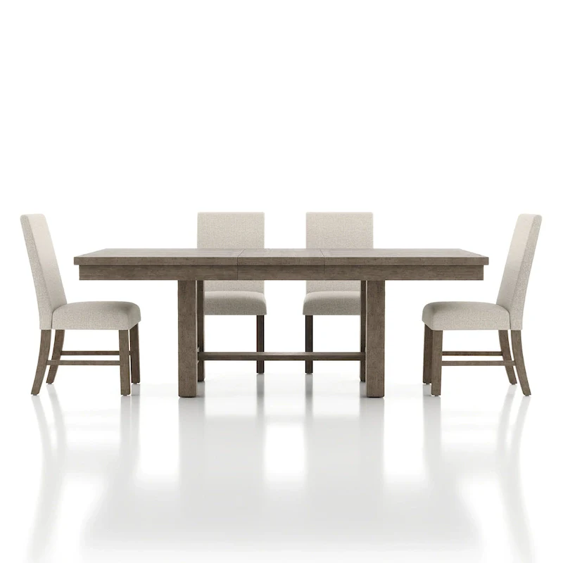 Rustic Grey Wood 5-Piece Dining Table Set by