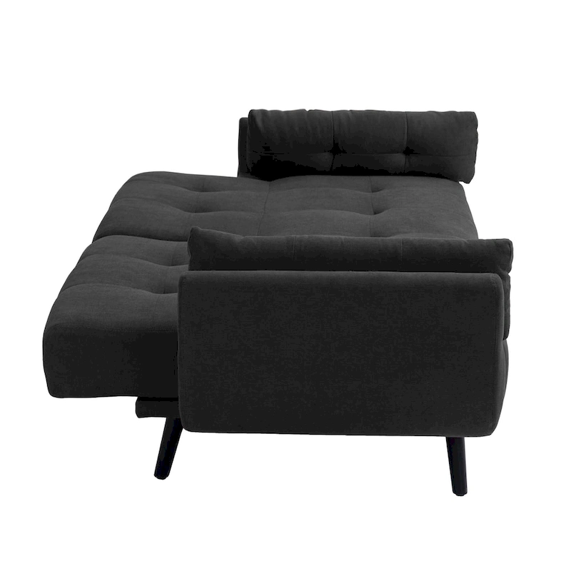 75 Convertible Sleeper Futon Sofa Bed With Adjustable Tufted Back