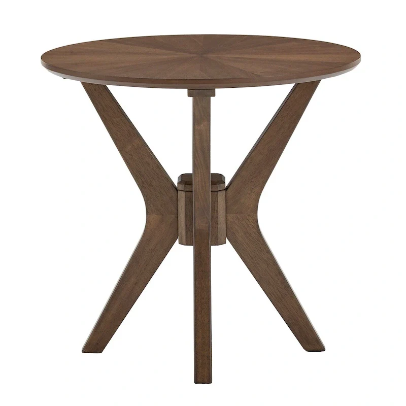 Walnut Finish Round End Table