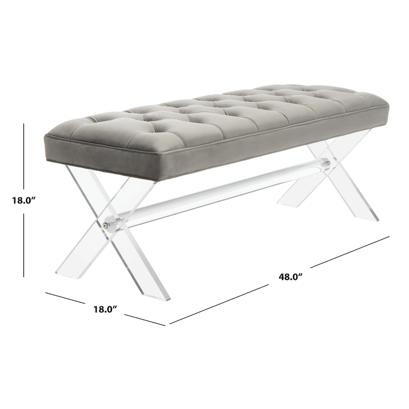 SAFAVIEH Couture Ketevan Tufted Acrylic Bench - 48