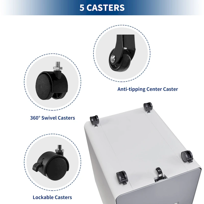 3-drawer Steel Filing Cabinets with Lock Mobile Under Desk Fully Assembled Cabinet