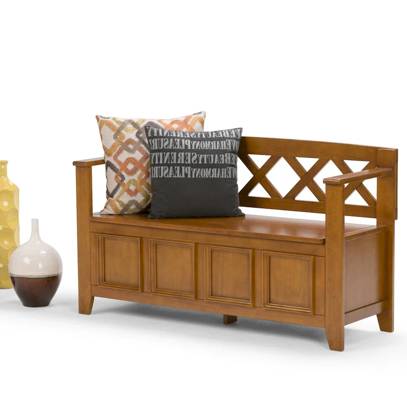 WYNDENHALL Halifax 48 inch Wide Solid Wood Transitional Entryway Bench - 48 Inches wide