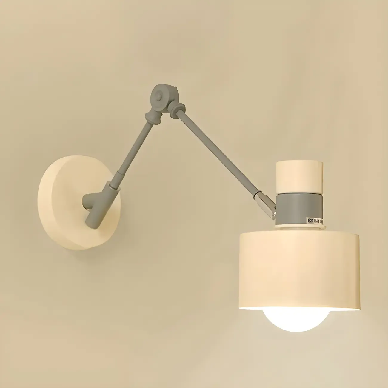 Modern Wood Metal Swing Arm Wall Light