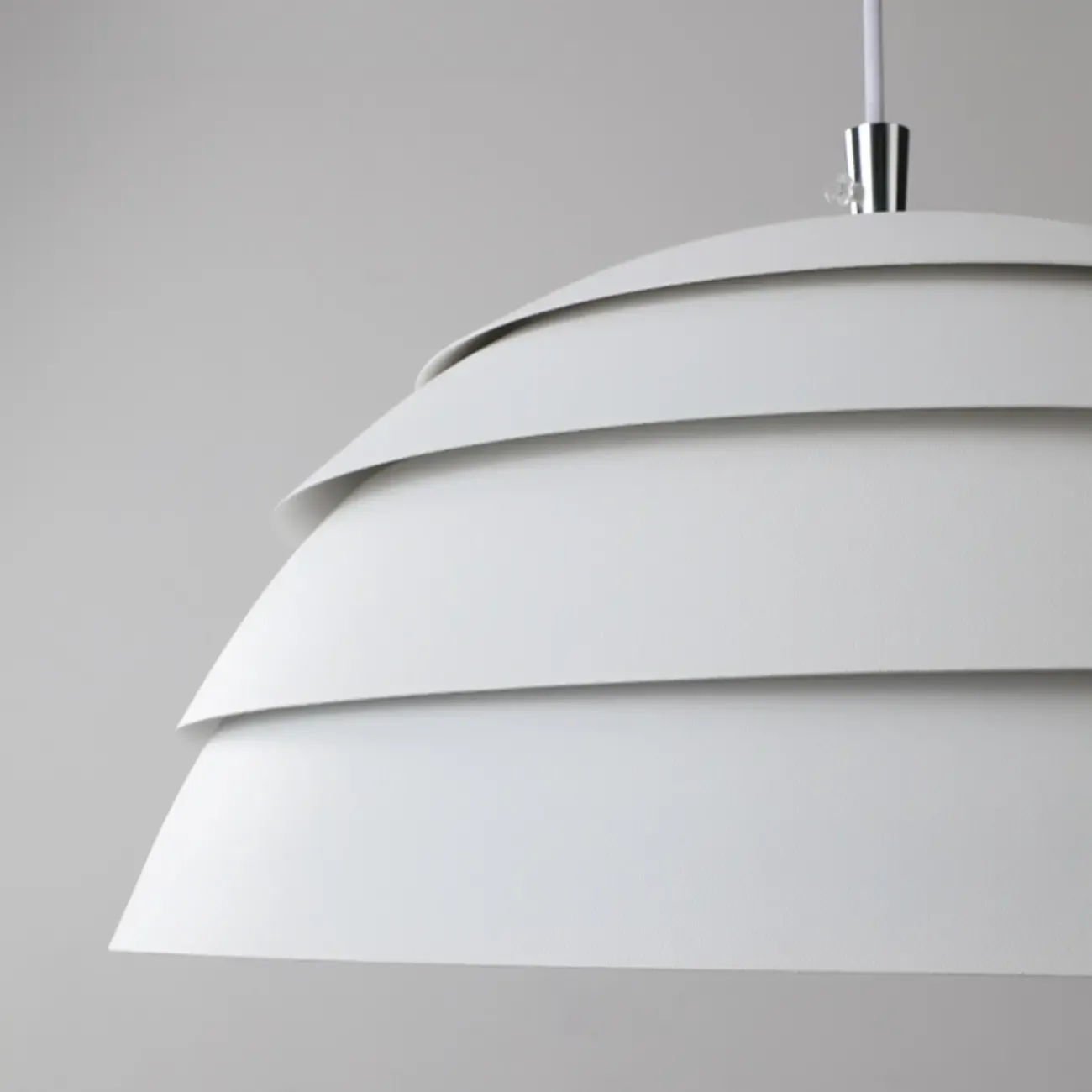 White Layered Iron Dome Kitchen Pendant Light