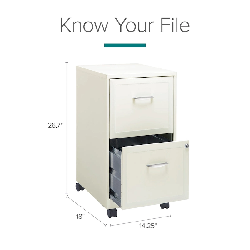 Space Solutions Pearl White 2-drawer Mobile File Cabinet