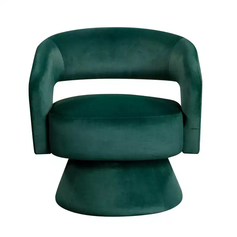 Velvet Swivel Accent Chair, 1-Seat