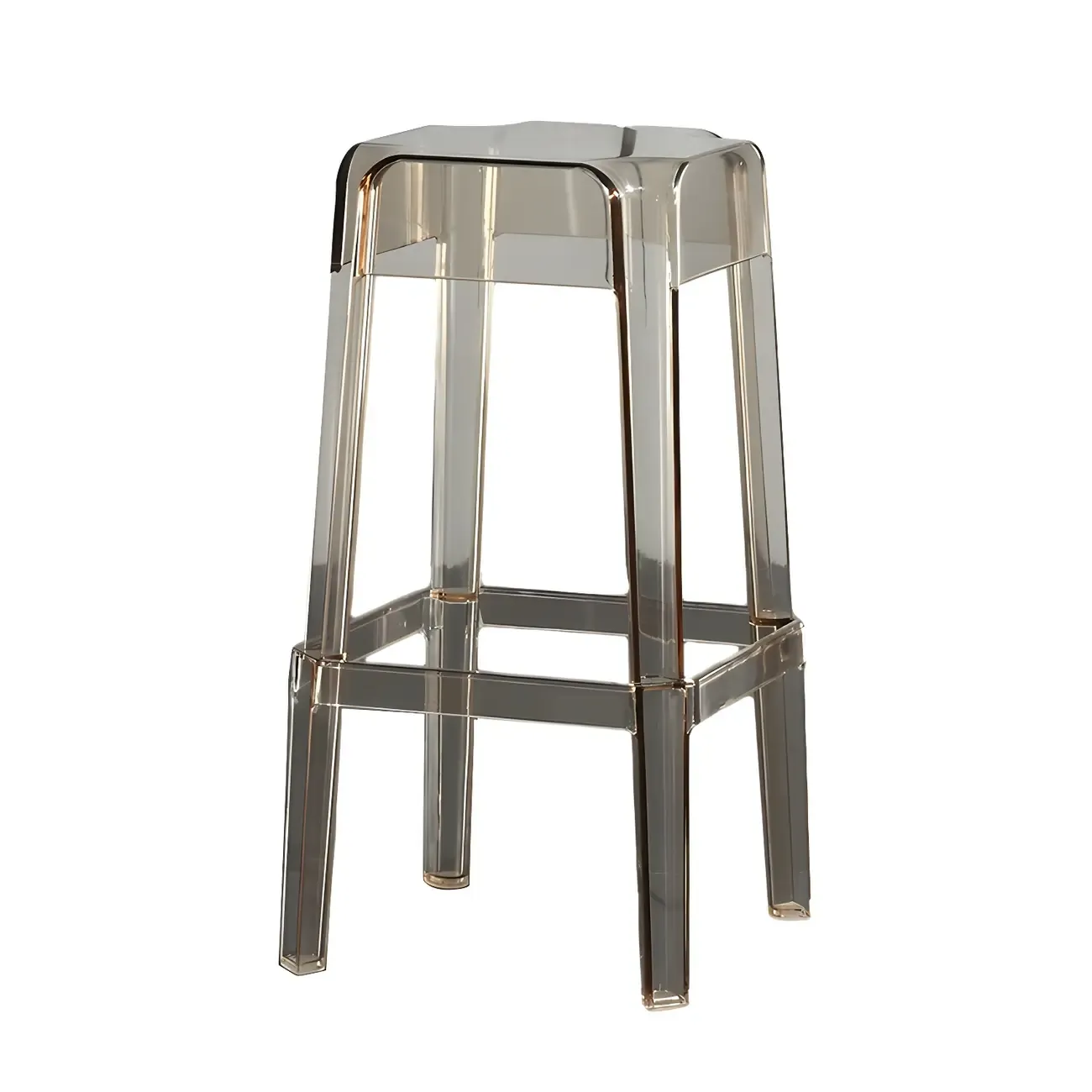 Modern Acrylic Four Legs Square Counter Bar Stool