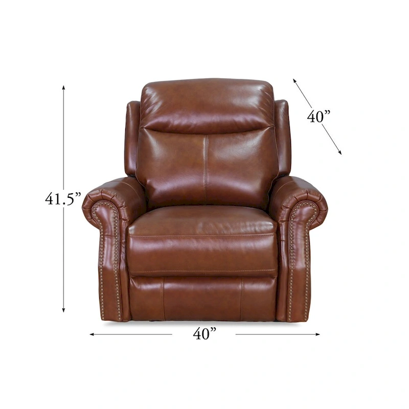 Hydeline Royce Zero Gravity Power Recline and Headrest Top Grain Leather Recliner