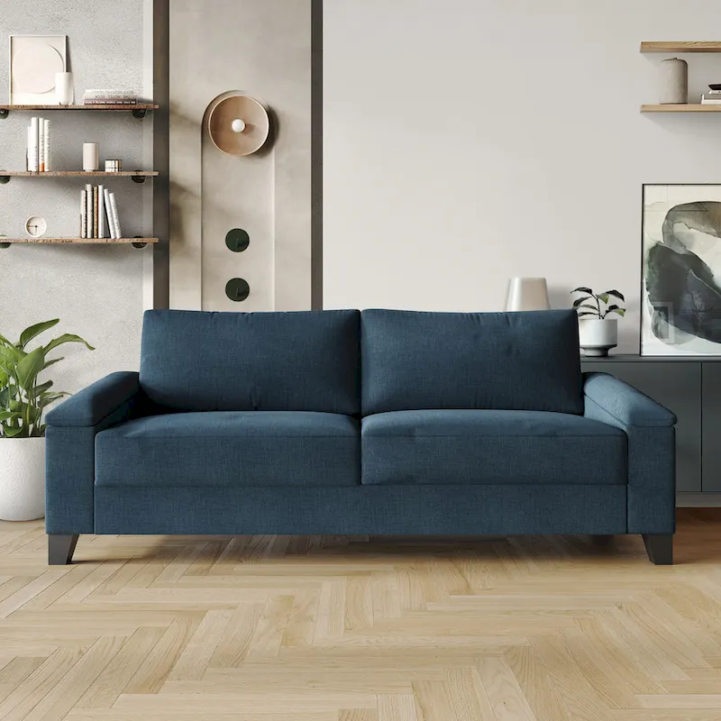 Simple Style Linen Upholstered Sofa