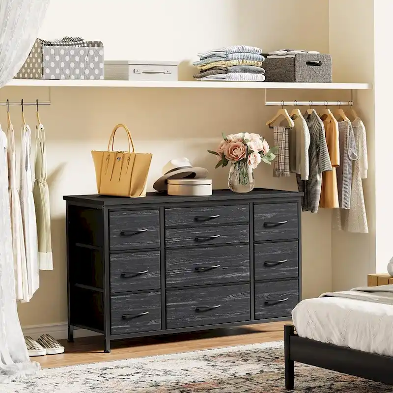 Bedroom Dresser with 10 Large Drawers for 55 Long TV Stand - 55 inches