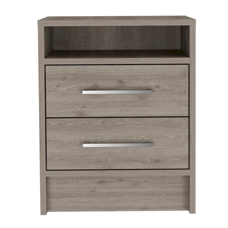 Rowley 2-Drawer 1-Shelf Rectangle Nightstand Smokey Oak