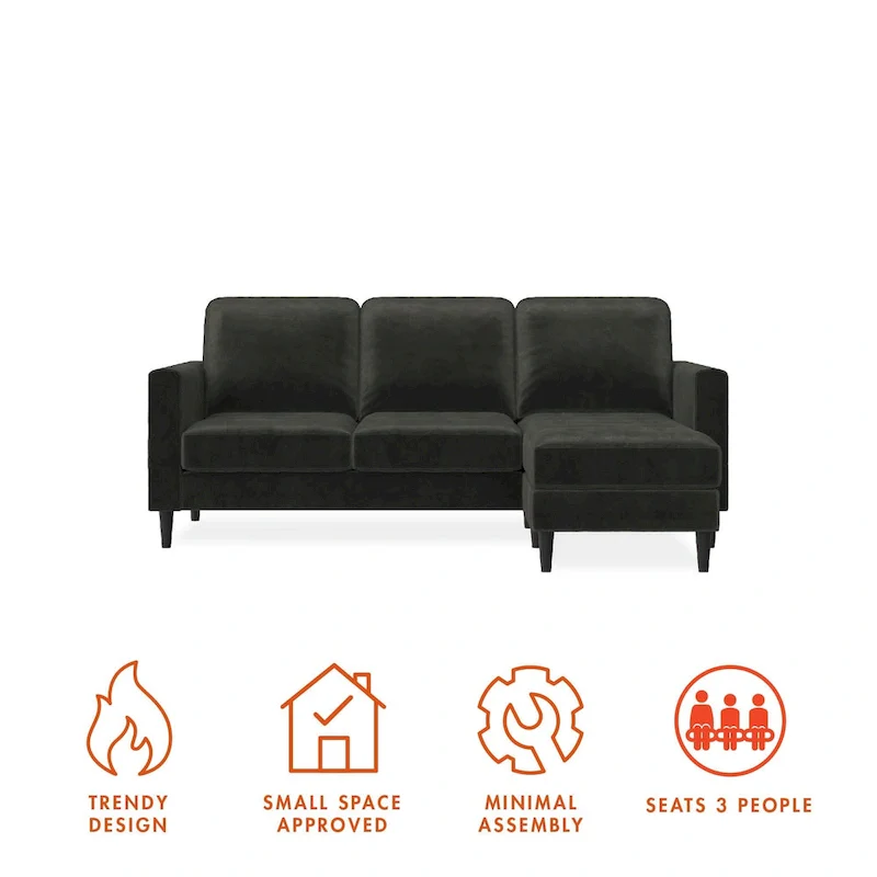 CosmoLiving by Cosmopolitan Strummer Reversible Sectional Sofa Couch