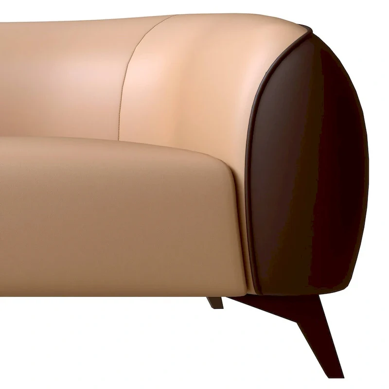 3-Piece Modern Sofa Set with Vegan Leather, Solid Wood Frame, Steel Legs, Foam Cushions for Living Room