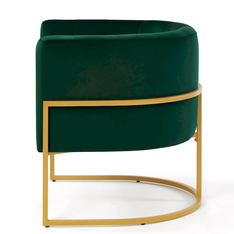 Accent Chair with Golden Metal Stand